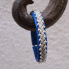silver pearl bracelets in blue leather by Julevu